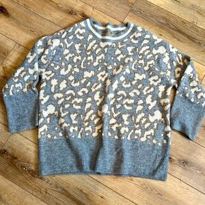 Leopard print oversized sweater